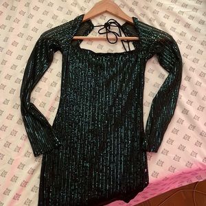 Giulia Square Neck Dress in Green Sequins
LUCY IN THE SKY